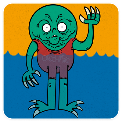 Señor bañista cartoon child design illustration monster monsterdoodle