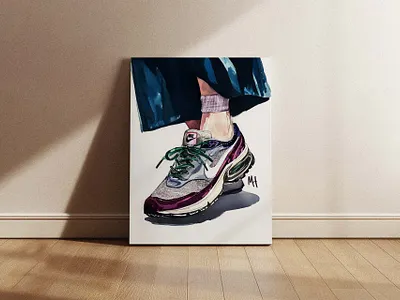 Nike AirMax SP x MH Mystic Purple Green 2024 2d animation fashion fashion illustration green jordan nike nike airmax nike design painting sneaker design watercolor