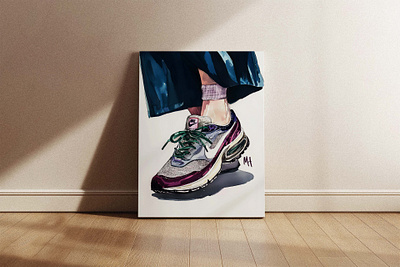 Nike AirMax SP x MH Mystic Purple Green 2024 2d animation fashion fashion illustration green jordan nike nike airmax nike design painting sneaker design watercolor