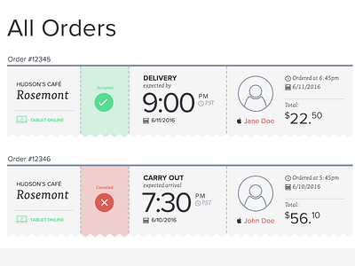 Orders ui ux