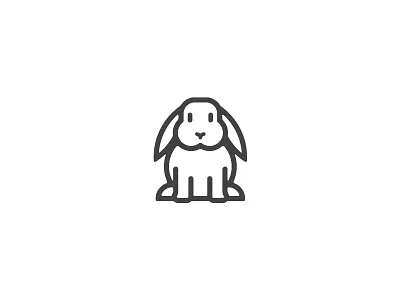 Complete bunny. animal bunny illustration logo rabbit simple stroke