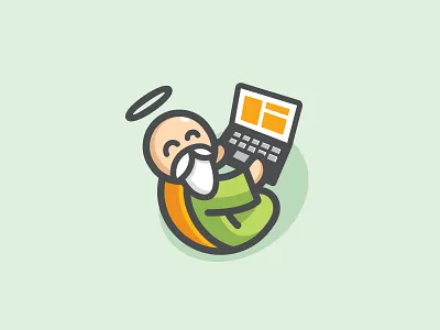 DewaSurf - Option 1 app apps application brand branding cartoon illustration character mascot fun funny cute happy god internet software laptop notebook logo identity program programming surf surfing web template