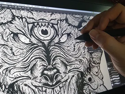 Ancient Wolf cintiq design draw graphic illustration illustrator wolf