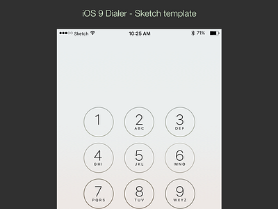 iOS9 Dialer - Sketch Template dialer dialer screen freebie ios ios9 sketch sketch app sketch resource sketch template svg vector