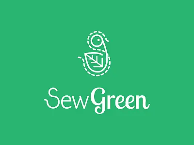 Sewgreen Logo cute design green kids clothing logo sewgreen sustainable business upcycle vancouver