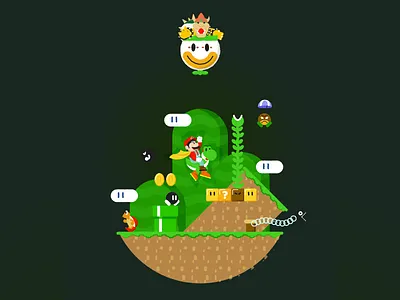 Super Mario bowser clown car nintendo super mario