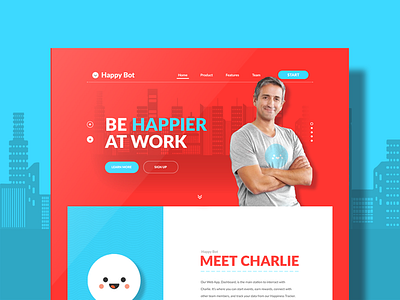 Web Design Progress bot design happy mobile portfolio red startup ui ux web website work