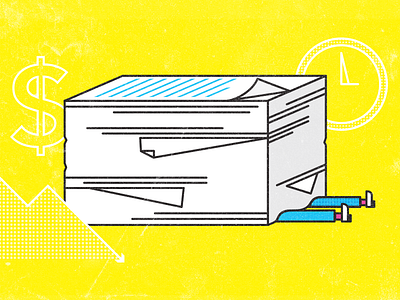 Paperwork burden buried business crushed design illustration paper paperwork work