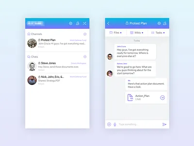 Mobile Chat & Collaboration App Concept chat collaboration interface iphone mobile ui ux