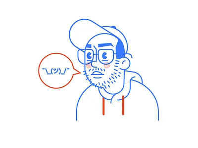 ¯\_(ツ)_/¯ avatar character icon illustration selfie shrug vector