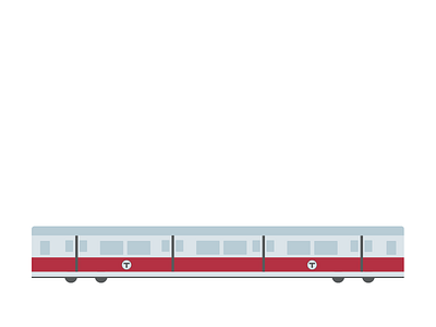 Boston The T - Red Line boston mbta metro microsoft red line sketch subway train vector