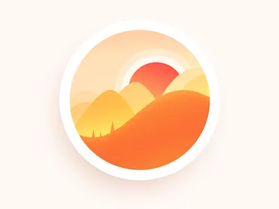 Sunrise color design flat illustration line minimalism sunrise