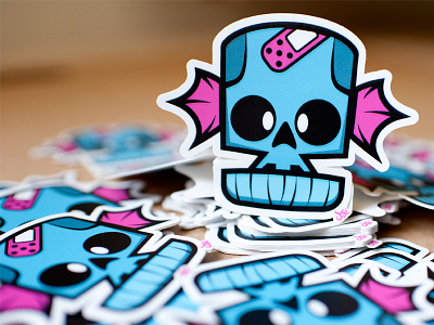 Skully Sticker Time illustrator pink print sticker stickeraddict vector