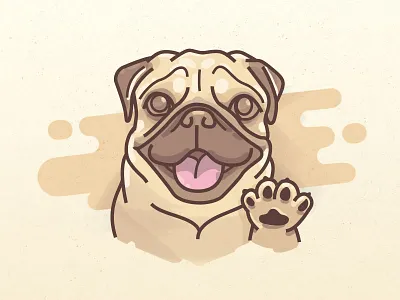 Puggy dog illustration pug