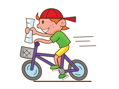 Paperboy cartoon character design logo mascot vector