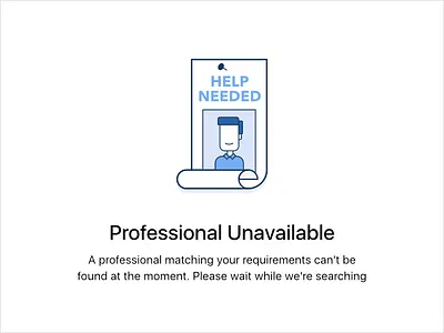 Professional Unavailable app character design empty state error illustration line art ui unavailable
