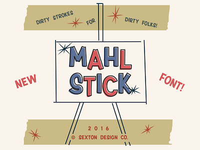 Mahl Stick brush font retro sign type typography vintage