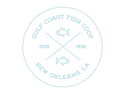 New Orleans branding coast coop fish logo new orleans