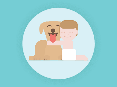 Kid And Puppy very happy!! flat happy illustrator kid puppy