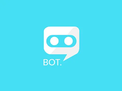Logo Chat Bot blue bot chat communication message messenger robot sms speak tchat white