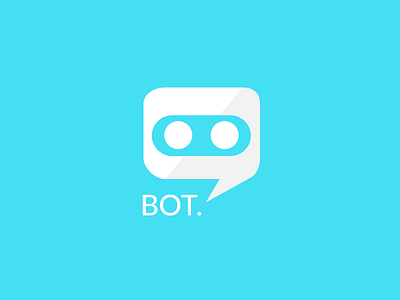 Logo Chat Bot blue bot chat communication message messenger robot sms speak tchat white