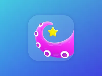 Game Icon blue game gradient icon logo octopus star