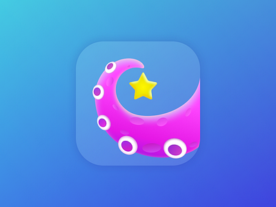 Game Icon blue game gradient icon logo octopus star