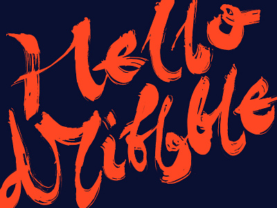 Hello Dribbble brush calligraphy