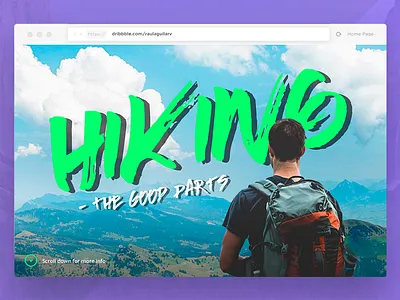 Daily Design 008 – Hero landing page depth hero hiking landing ui