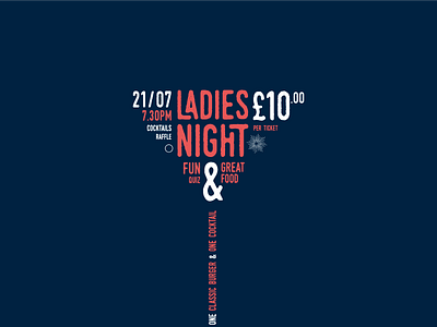 Ladies Night - Monty's Burger Lounge burgers cocktails ladies night poster tickets