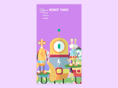 Robo Menu animation app cloud garden gif illustration menu mobile park robot ui ux