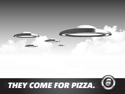 They Come For Pizza 50s alien area 51 branding identity illustration illustrator matthieu petrella old school photoshop ufo