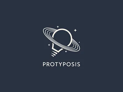 Protyposis Logo light bulb logo logo design multimedia planet space technology