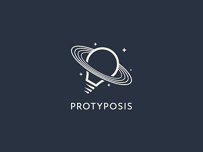 Protyposis Logo light bulb logo logo design multimedia planet space technology