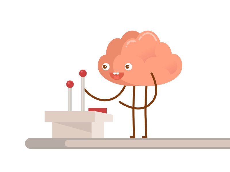 Brainy animation brain controls fun gif