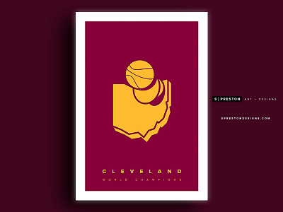 2016 NBA Champions art basketball cavaliers cleveland minimalist ohio poster trophy