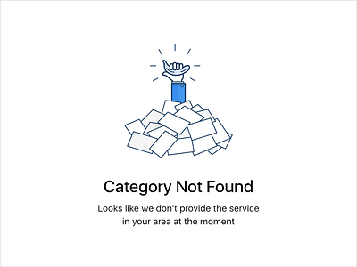 Category Not Found app character design empty state error illustration line art ui unavailable