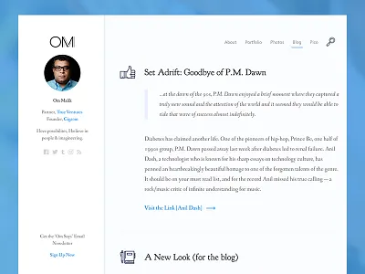 Om Malik Blog blog design publishing ui ux writing