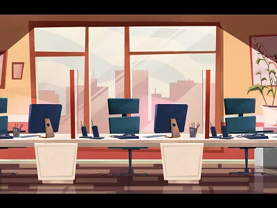 Office animation art artwork background conceptart digitalart illustration office