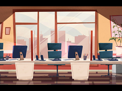 Office animation art artwork background conceptart digitalart illustration office