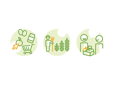 How it works? farmers food green how it works icon illustration lipiarz local market minimal