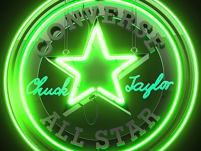 Converse Chuck Taylor All Star II 3d all star chuck taylor converse digital digital art graphics green illustration logo neon shoes