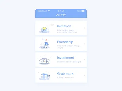 Activity activity app blue icon ios list ui
