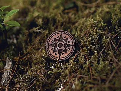 Rosewood Compass Pin compass moegly nicholas moegly pin pins rosewood wood