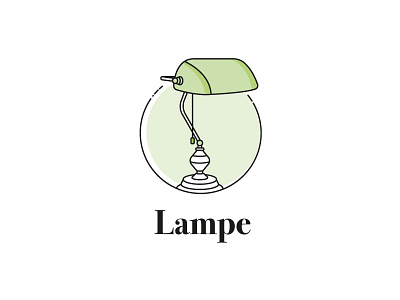 english lamp and black font green illustration logo vector