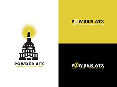 Powder ATX logo capitol concept design gun logo nozzle powder atx powder coat spray paint stencil sun yellow