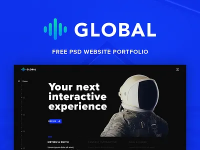 Global. Free psd website template. free freebie kit portfolio psd site ui