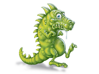 Dragon character cute disney dragon dribble illustration lizard