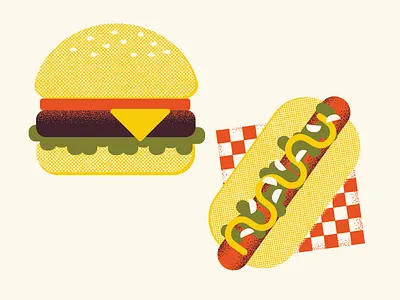 summer grillin' bbq burger dining food grilling hot dog illustration lunch picnic summer