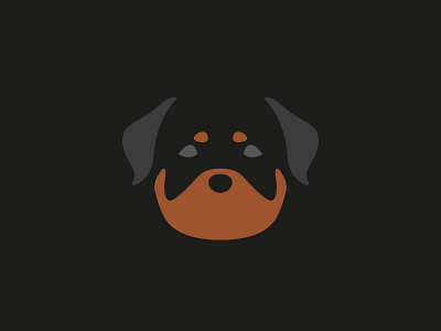 Rottweiler art design dog flat illustration minimal negative space